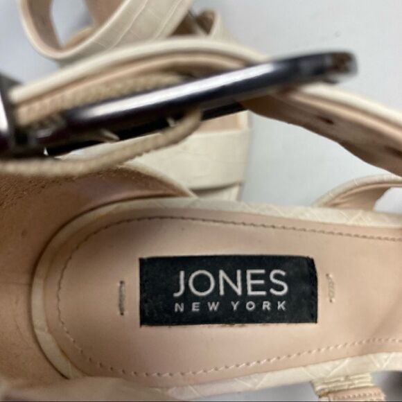 JONES NEW YORK,Cream,Cone Block, Open toe,Gladiator Heels,Sz 6.5 M, Jessie Style - Picture 14 of 14
